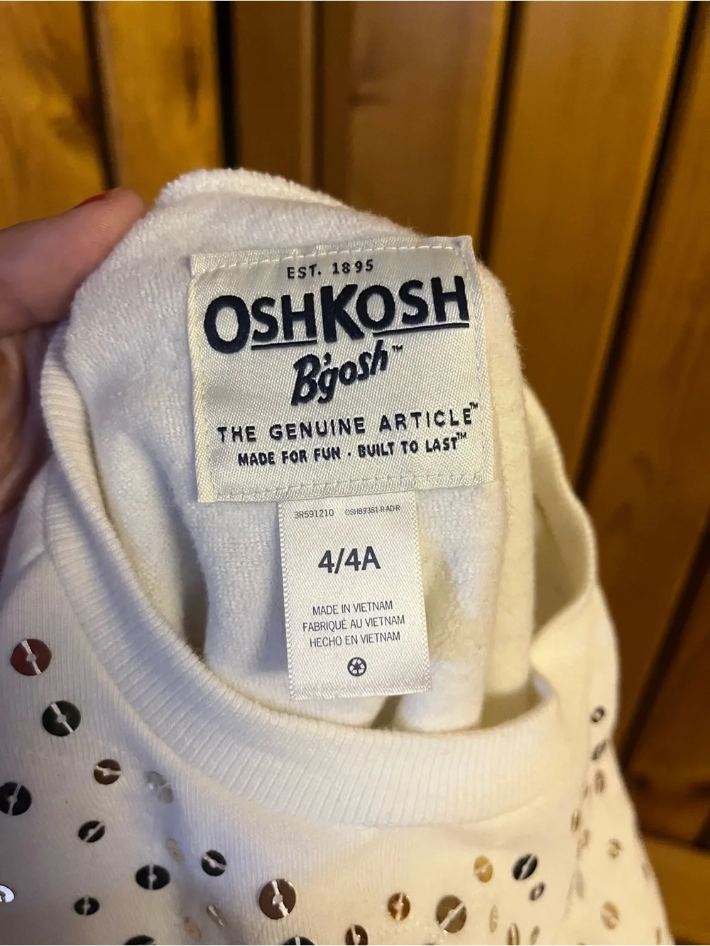 Oshkosh Cream Sequin Embellished Crewneck Sweatshirt